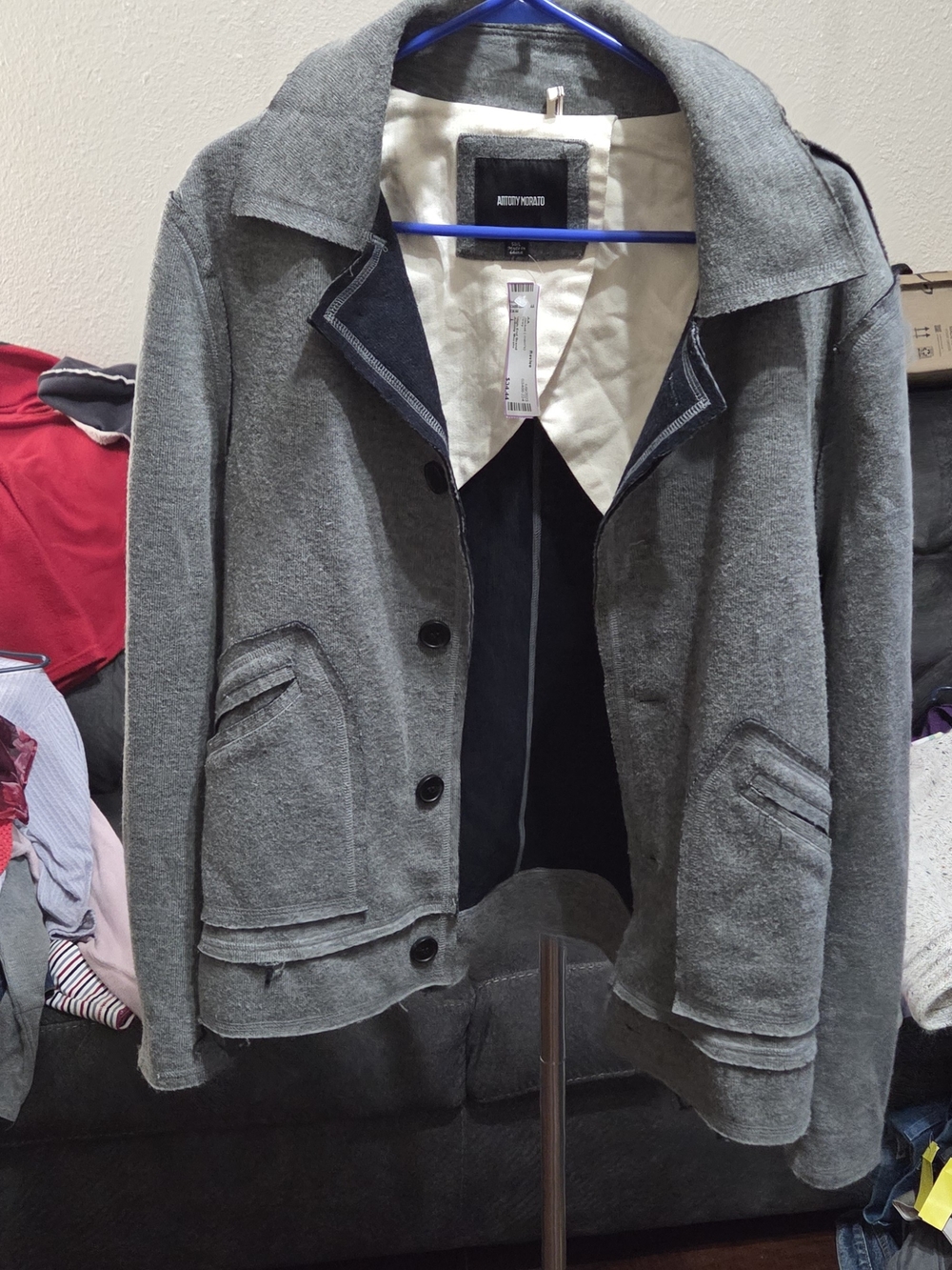 Mens Antony Morato Gray Lightweight Shirt Jacket